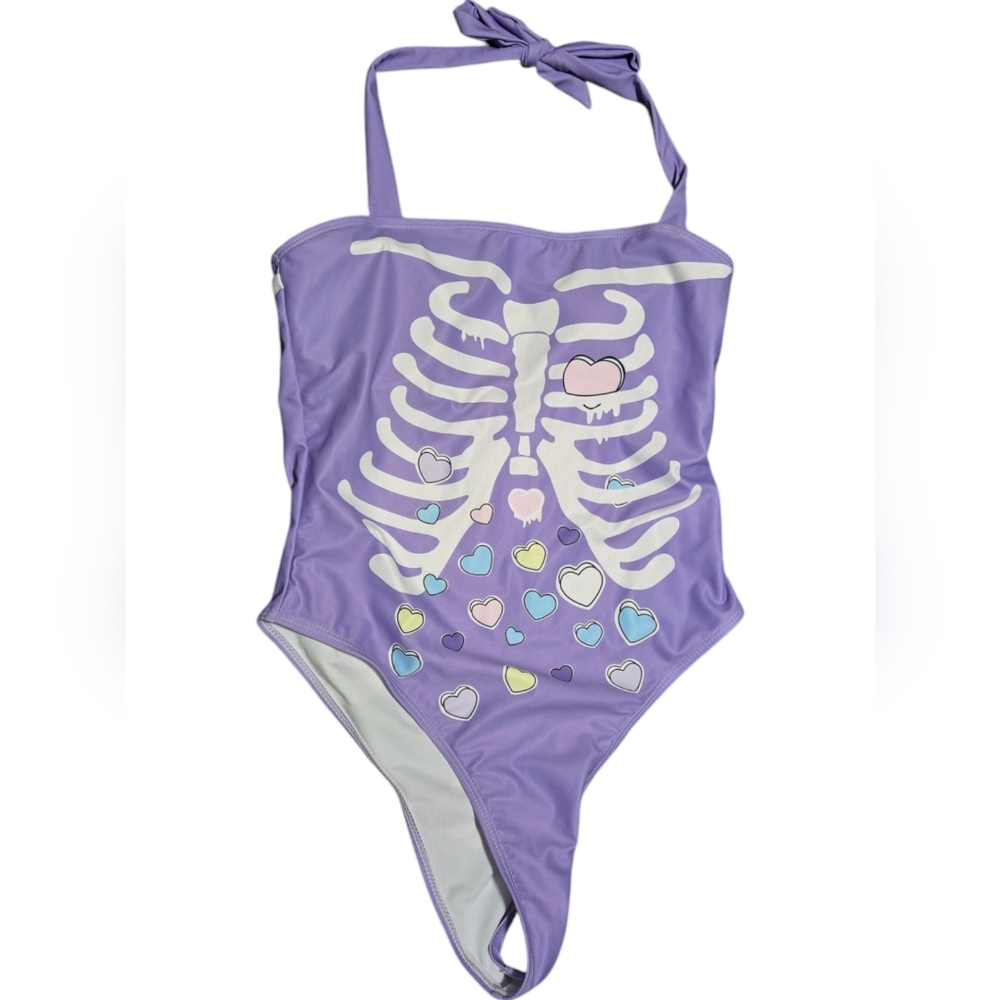 ✨️ROMWE Candy Heart Skeleton Bathing Suit✨️